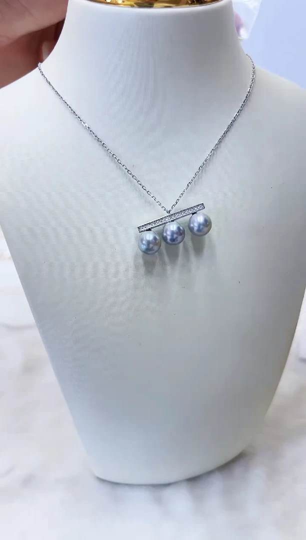 银S925镶嵌海水珍珠DA套链@@