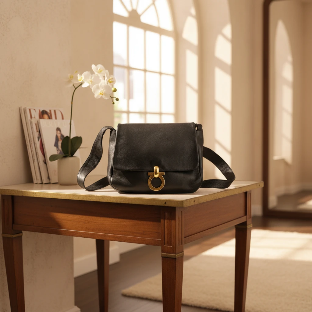95新 FERRAGAMO/菲拉格慕   黑色单肩包 1745 5014