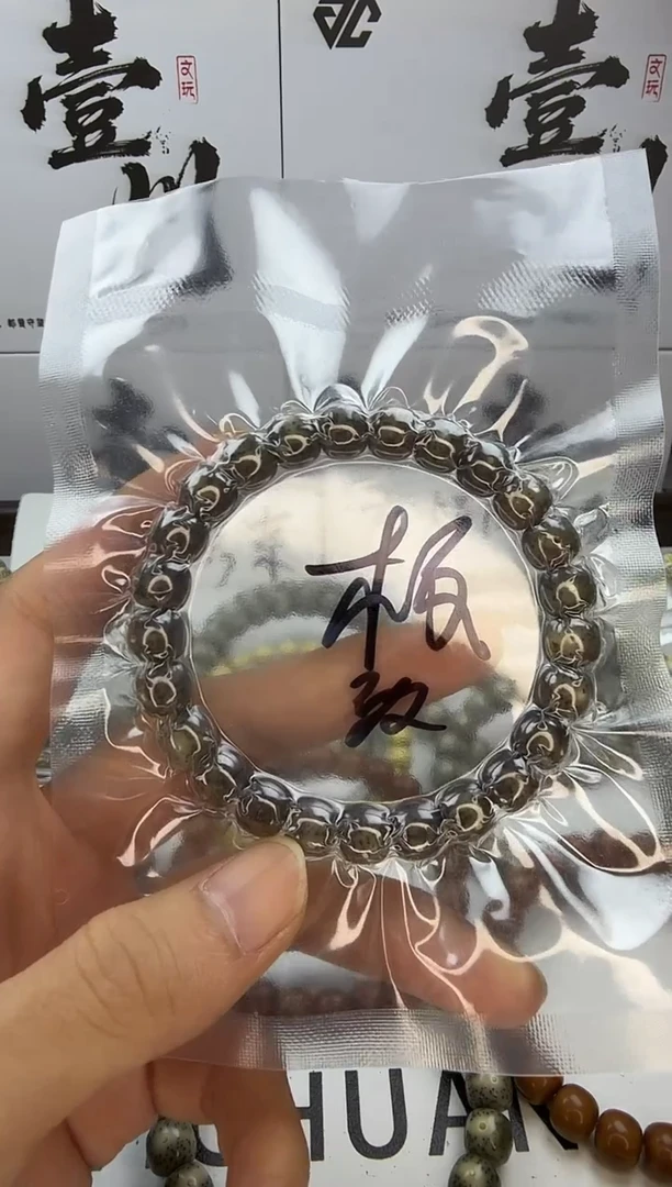 手串星月菩提9/8  极致黑冰   同枝果