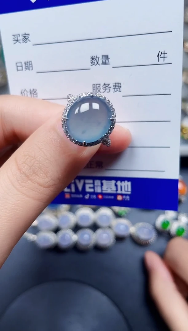 银S925镶嵌戒指翡翠132