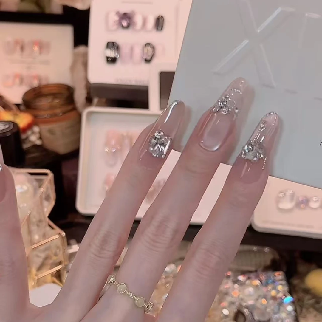 幸运周末- painted clear bow 纯手工穿戴甲 10片装