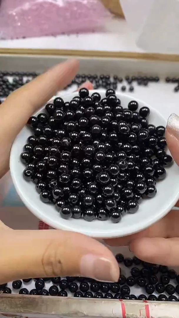 玛瑙/玉髓散珠未镶嵌B349黑玛瑙6mm50颗9.9元