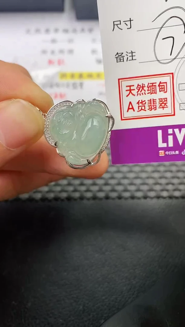 颈饰银S925镶嵌翡翠沐*风挂件