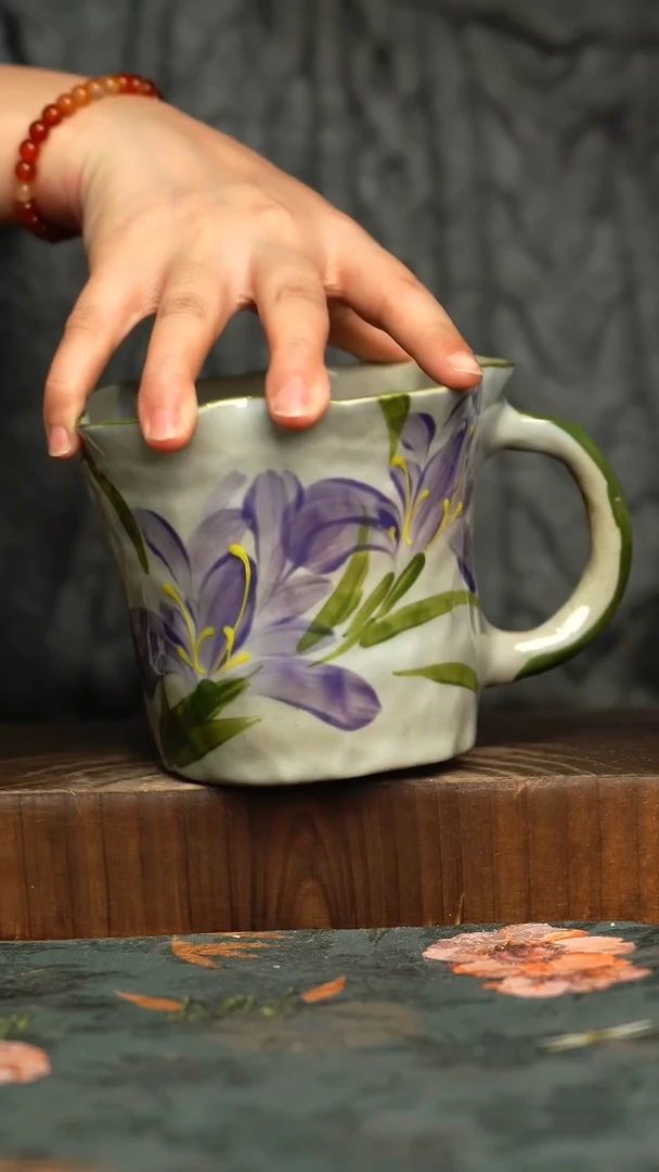 杯釉下彩手工手绘同款陶器