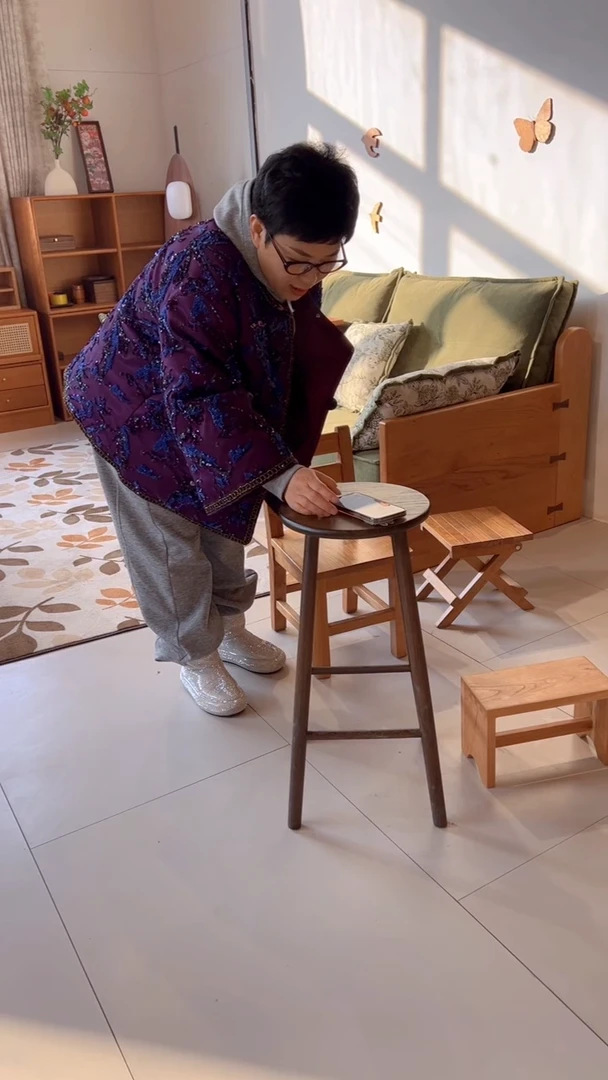 木白橡木胡桃色吧凳纯实木纯原木