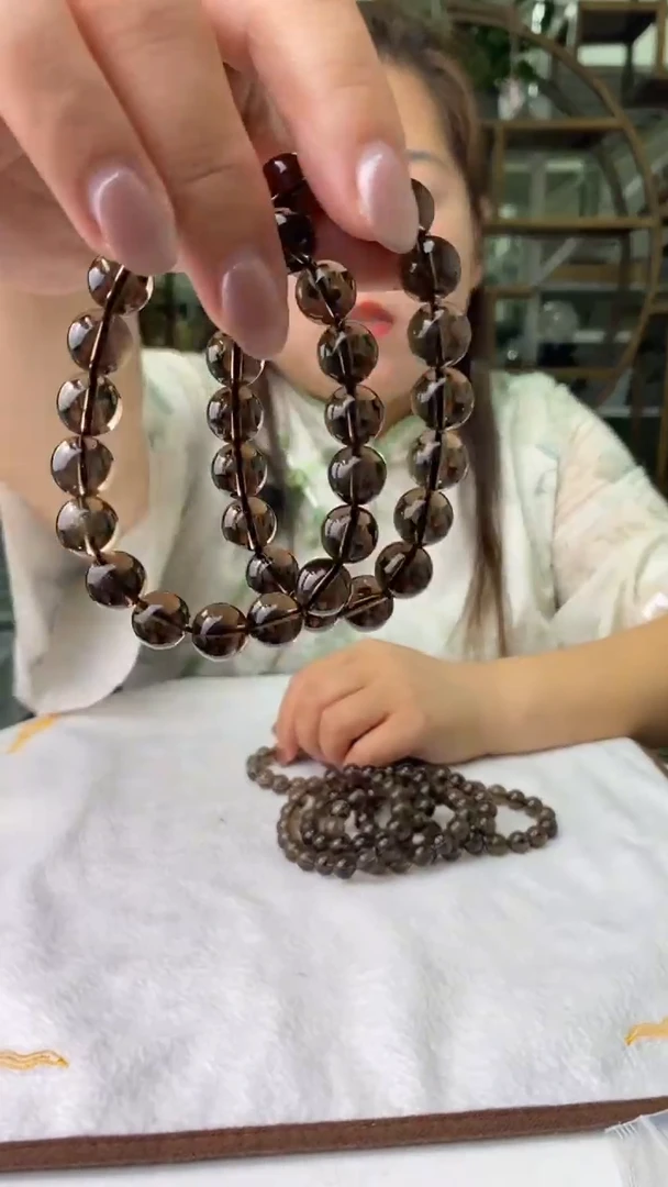 水晶珠宝半成品未镶嵌茶水晶手串10mD117多样性发其一
