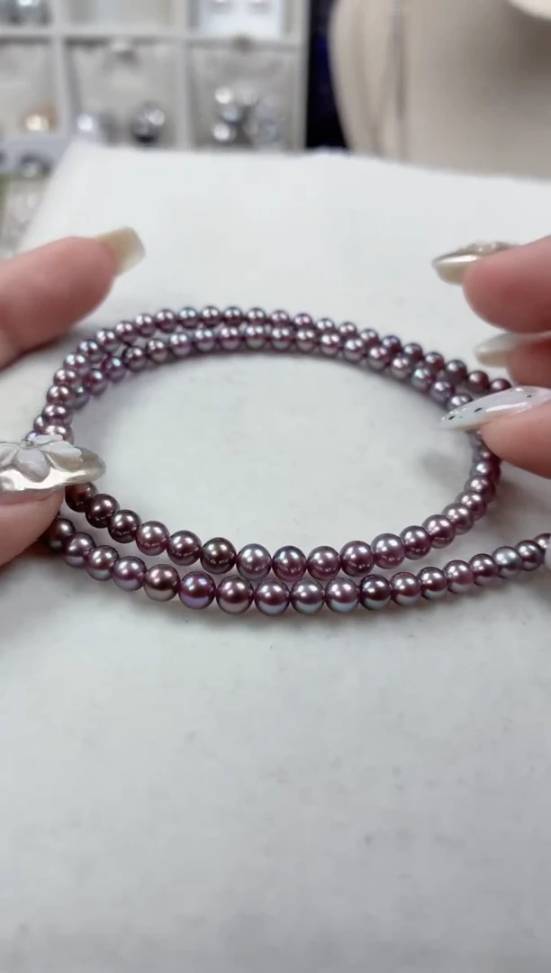 银S925镶嵌项链淡水珍珠E956