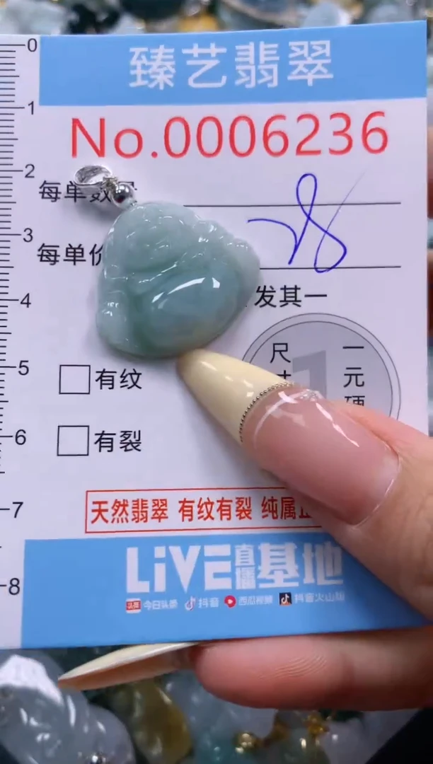 翡翠未镶嵌颈饰含绳0006236