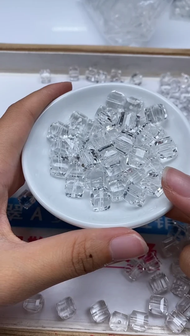 水晶珠宝半成品未镶嵌B1401 白水晶方糖10mm6个9元