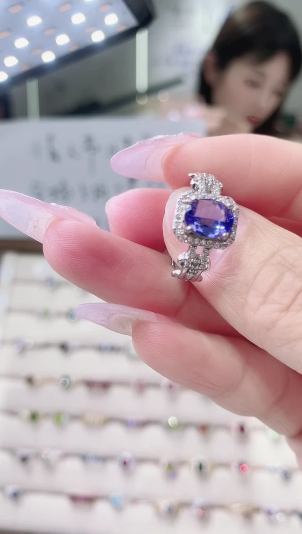 【闪购商品】坦桑石戒指银S925镶嵌100-4不退不换