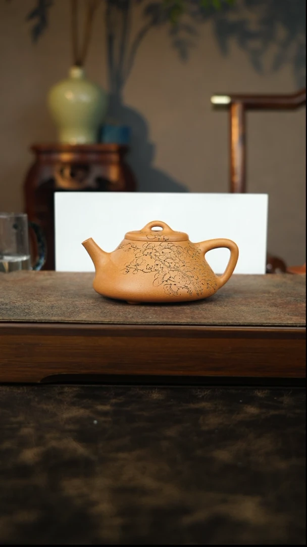 【闪购商品】紫砂壶欧成——《子冶石瓢》青堂刻绘