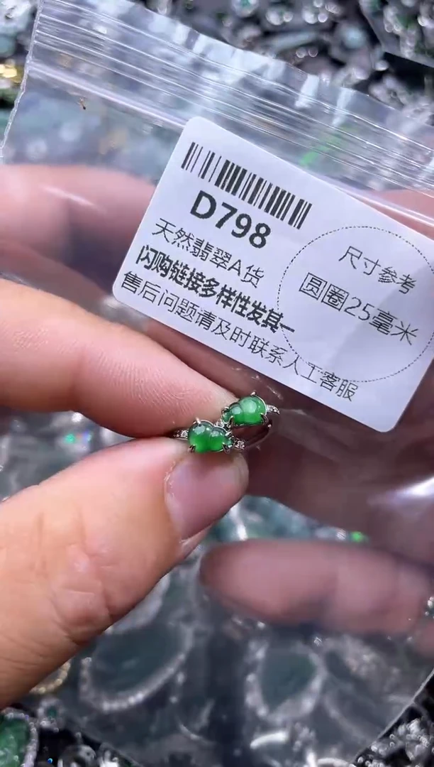 【闪购商品】翡翠颈饰未镶嵌D798耳扣