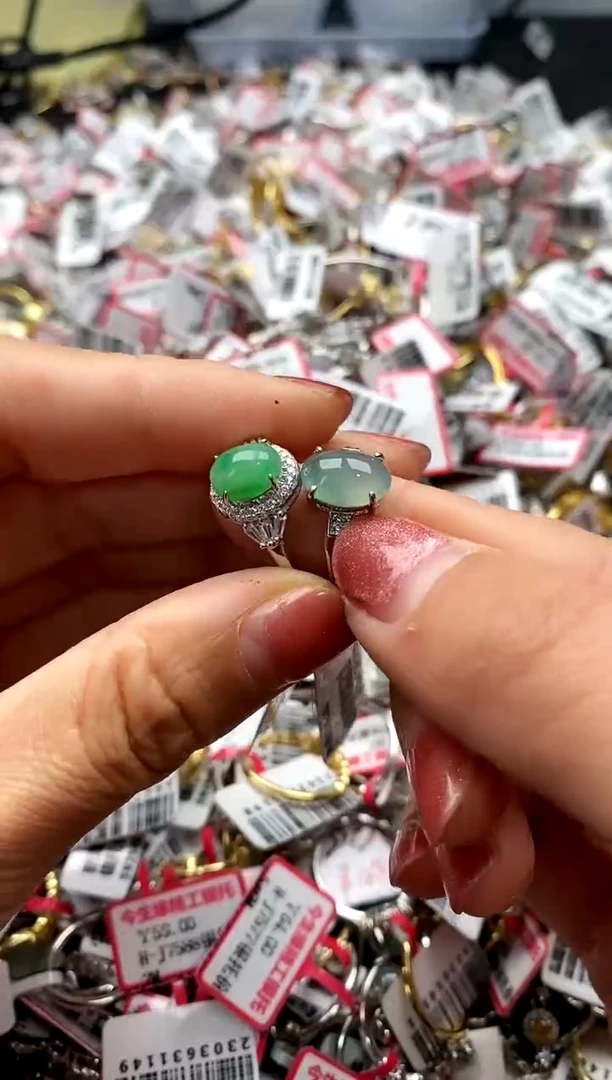【闪购商品】翡翠戒指银S925镶嵌22222222     7