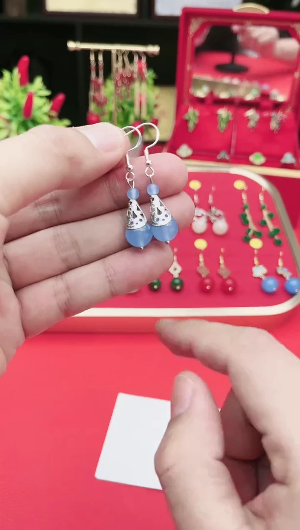 【闪购商品】玛瑙/玉髓耳饰银S925镶嵌420000