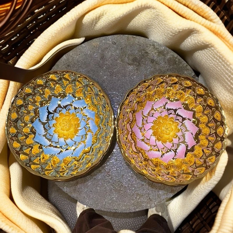 金玉满堂（红粉佳人蓝色妖姬）主人对杯手工茶器（无礼盒）