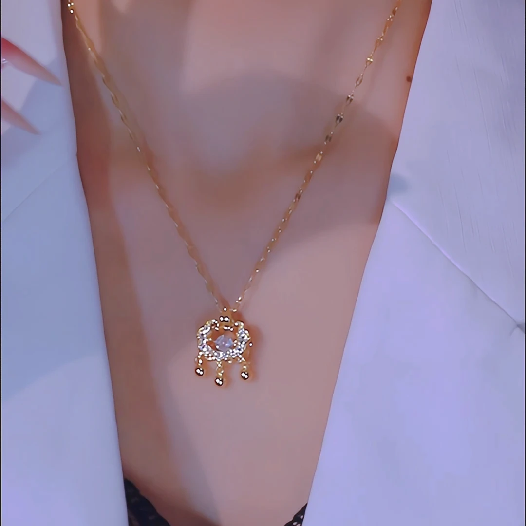 钛钢项链 2025新款新款灵动平安锁项链女项链女小众气质