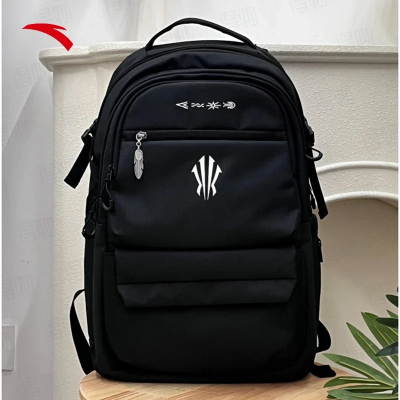 安踏欧文系列KAI TEAM印花图案撞色设计织物双肩包男女同款情侣款