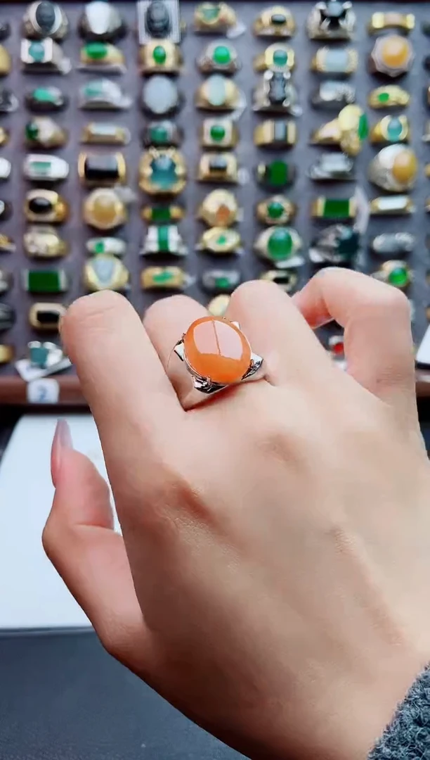 未镶嵌戒指翡翠天然翡翠男戒