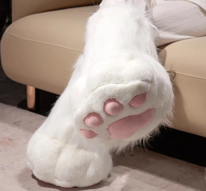 二次元漫展cosplay可爱猫爪兽装加绒靴子装饰学生春秋季女生