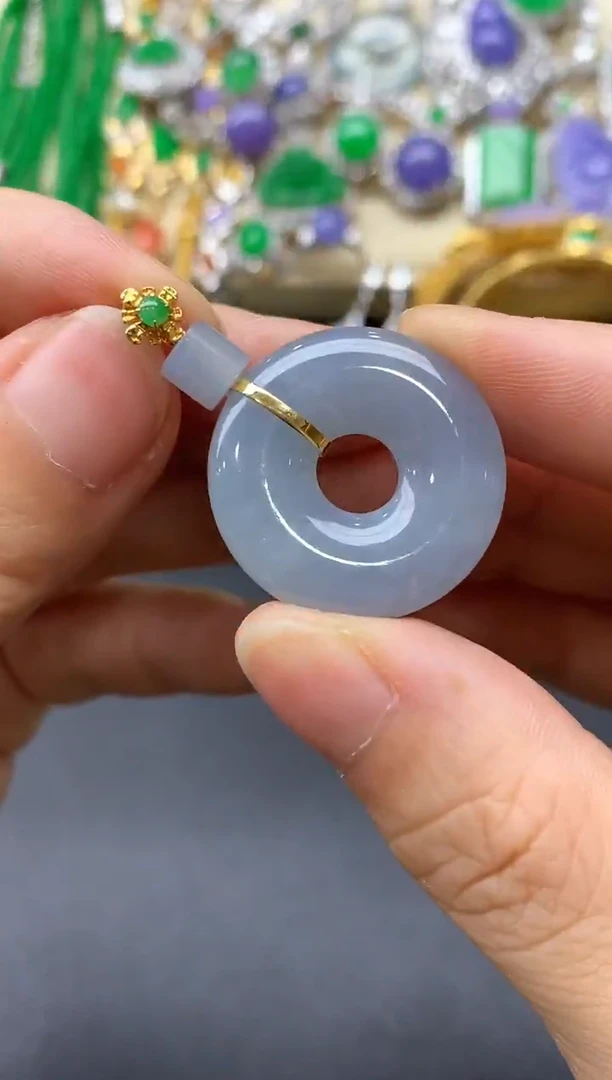 颈饰18K金镶嵌翡翠262-中国好珍宝