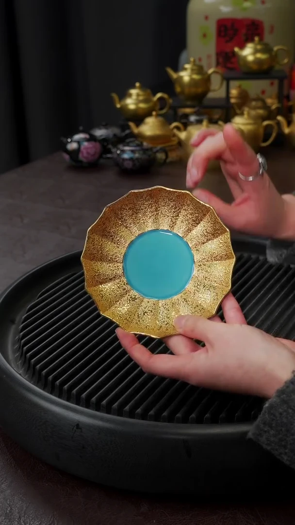 【闪购商品】杯【宜景窑松石蓝鎏金系列】杯垫