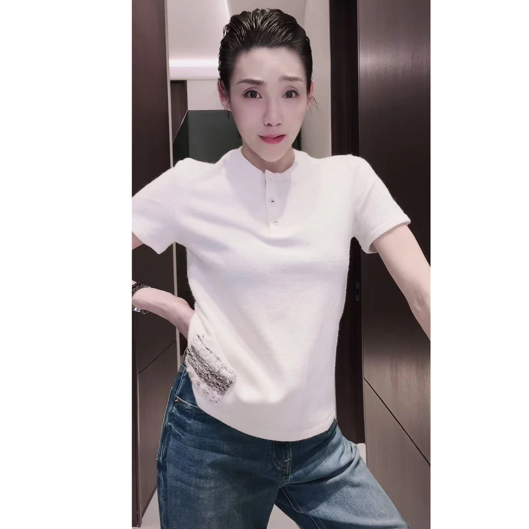 意大利进口面料  秋冬款，毛衣一样的T恤 短袖 TX0157