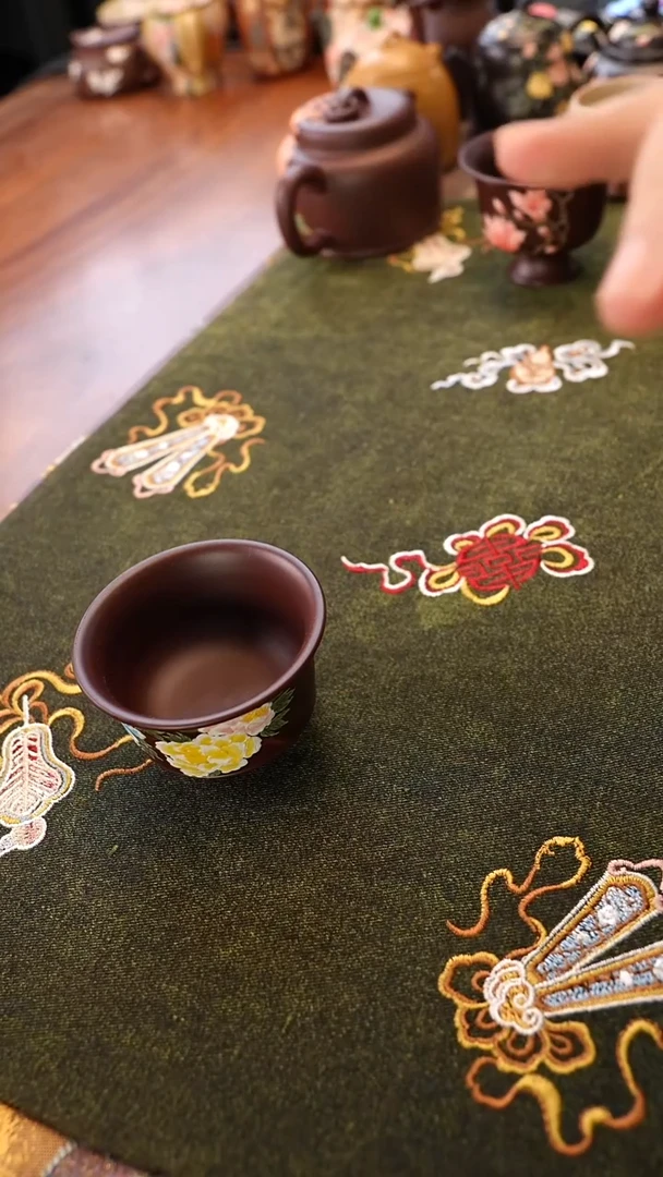 茶壶紫砂紫泥牡丹杯