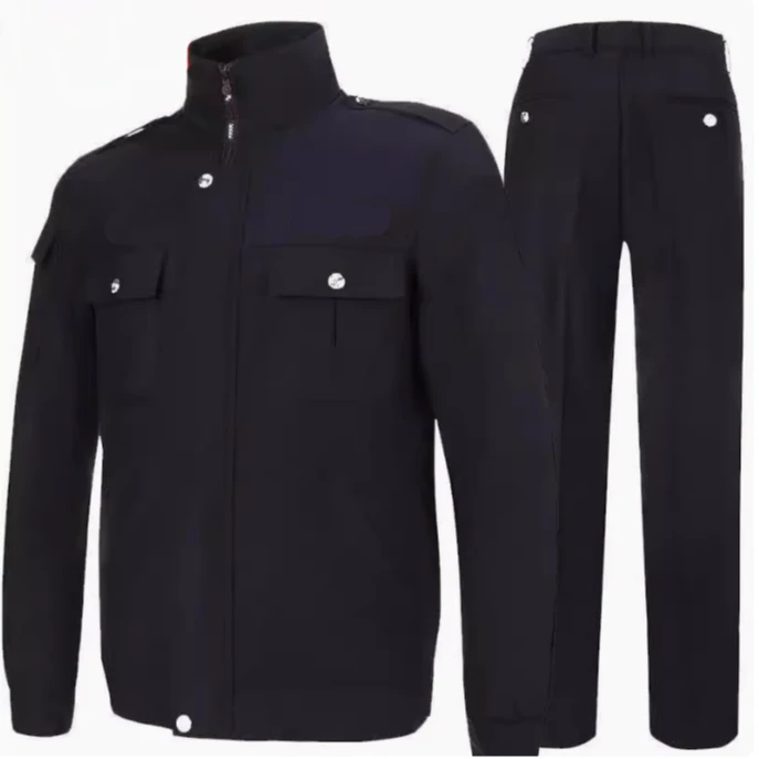 【一套】保安男士春秋夹克服藏蓝防风户外藏蓝夹克短款