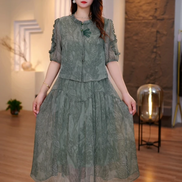 【宠粉福利品】大码连衣裙显瘦遮肉减龄妈妈装