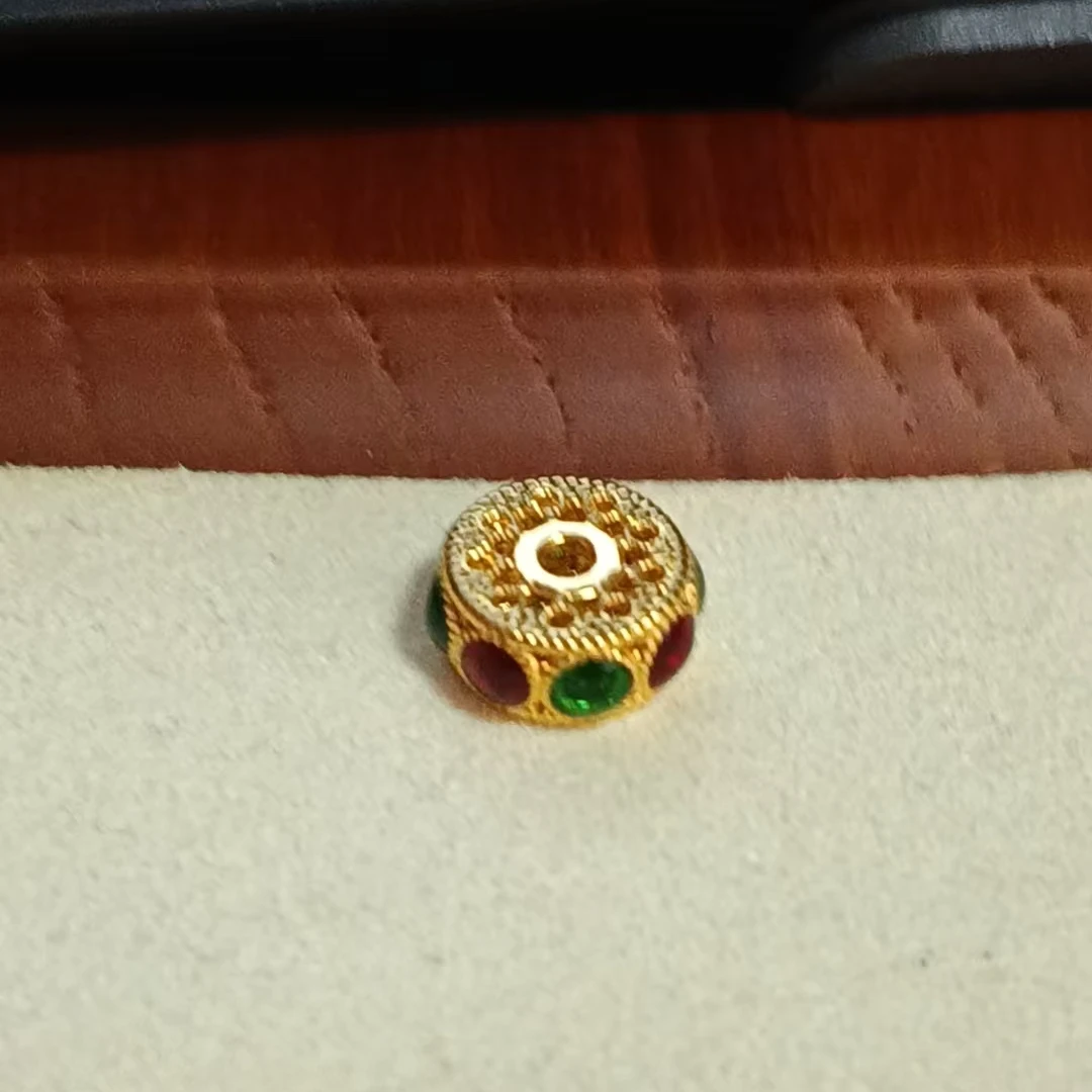 足金999 珐琅彩隔珠