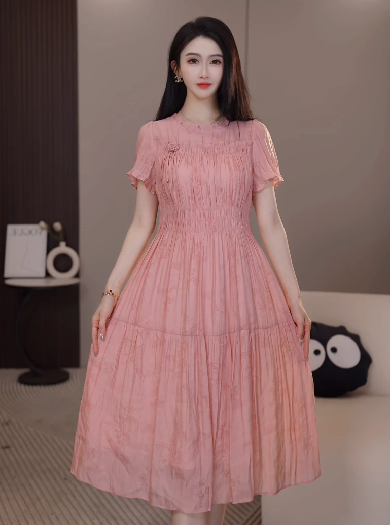 【阿紫专属】A-1038夏季新款法式时尚修身气质收腰设计女装连衣裙