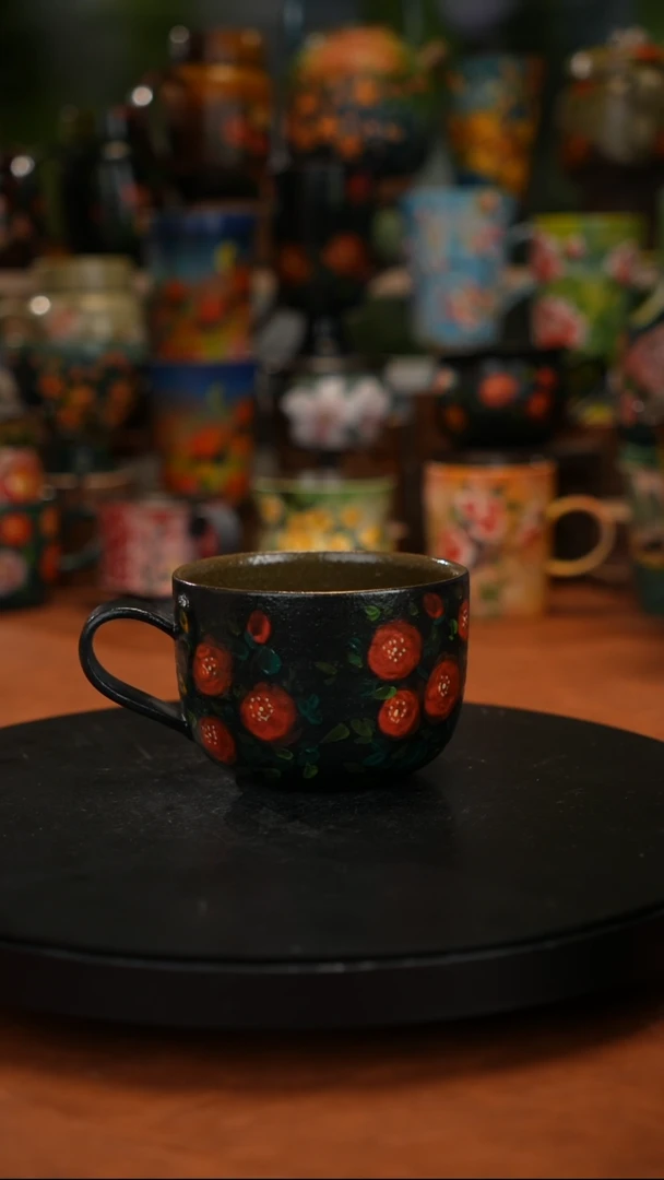 紫砂油画手绘 釉下彩