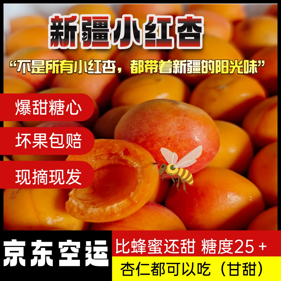 京东空运-小红杏现摘现发应季小红杏新鲜水果酸甜可口软糯多汁