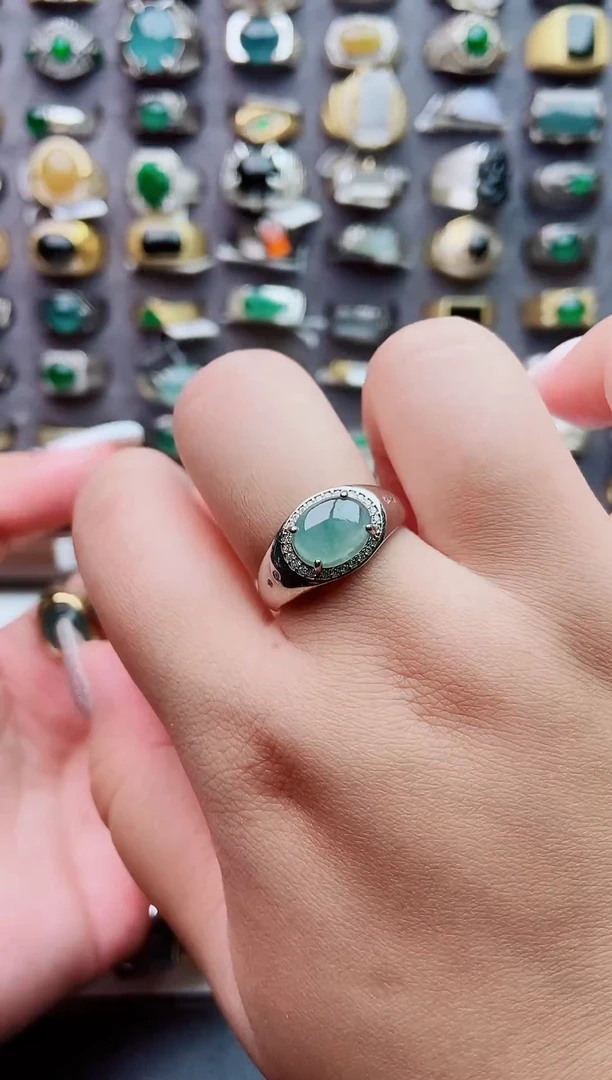 未镶嵌戒指翡翠天然翡翠男戒