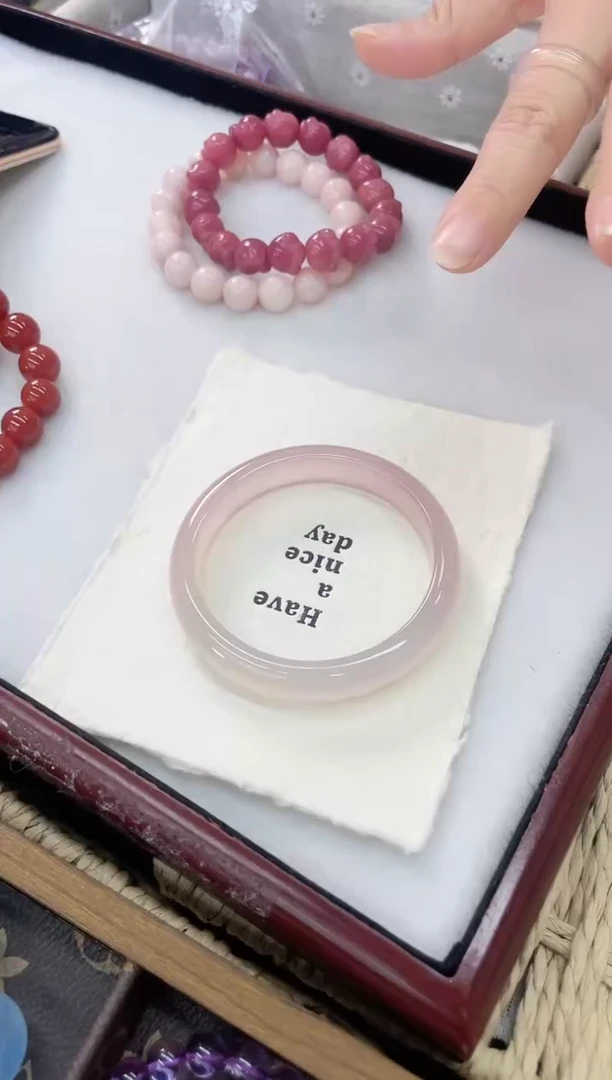 未镶嵌手链玛瑙/玉髓粉手镯#60