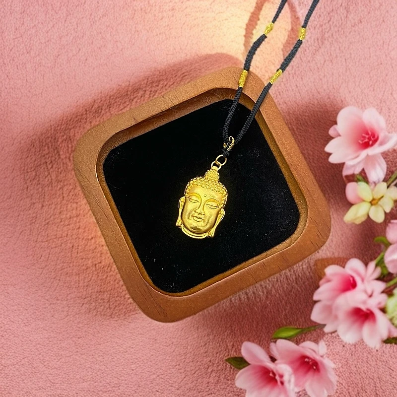 吊坠足银 佛头吊坠足银 轻奢传承时尚双面气质素款精美挂坠