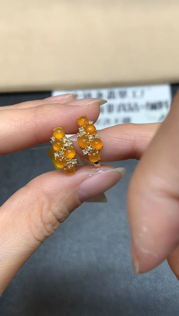 18K金镶嵌翡翠耳饰【24小时鉴赏期】蛋面【无服务费