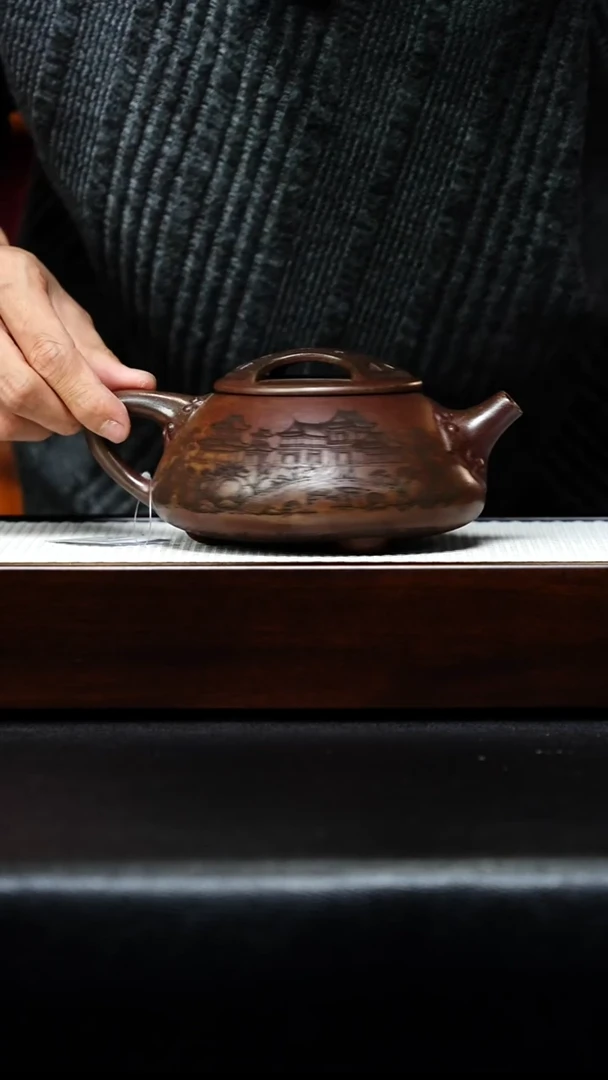 茶杯紫砂宜兴紫砂 牛盖石瓢 沉香泥 高艳 h030