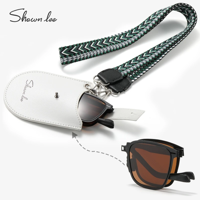 Shawnlee2025新款折叠墨镜男女高级感棕色开车偏光防紫外线太阳镜