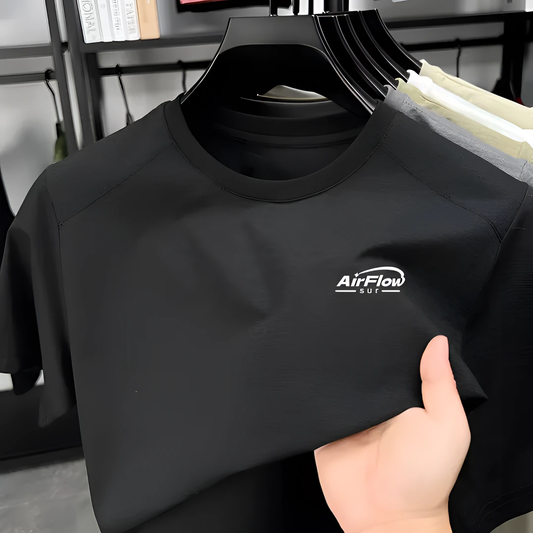 迪桑棉夏季男士短袖T恤舒适休闲透气圆领运动户外百搭速干