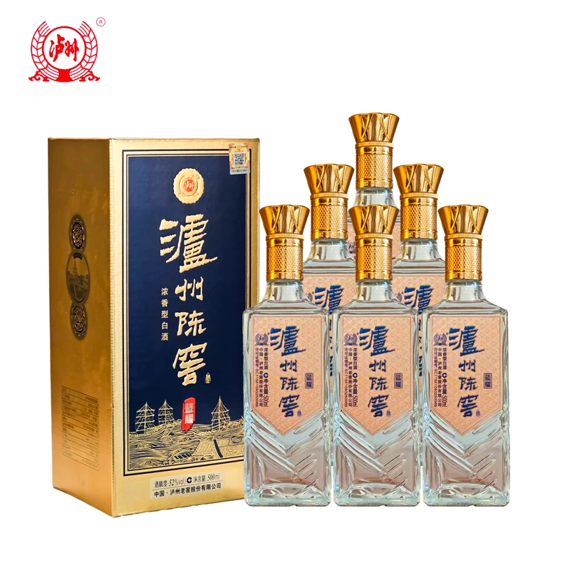 泸州老窖股份出品【原产地直发】泸州陈窖蓝耀纯粮酒52度500ml*6瓶