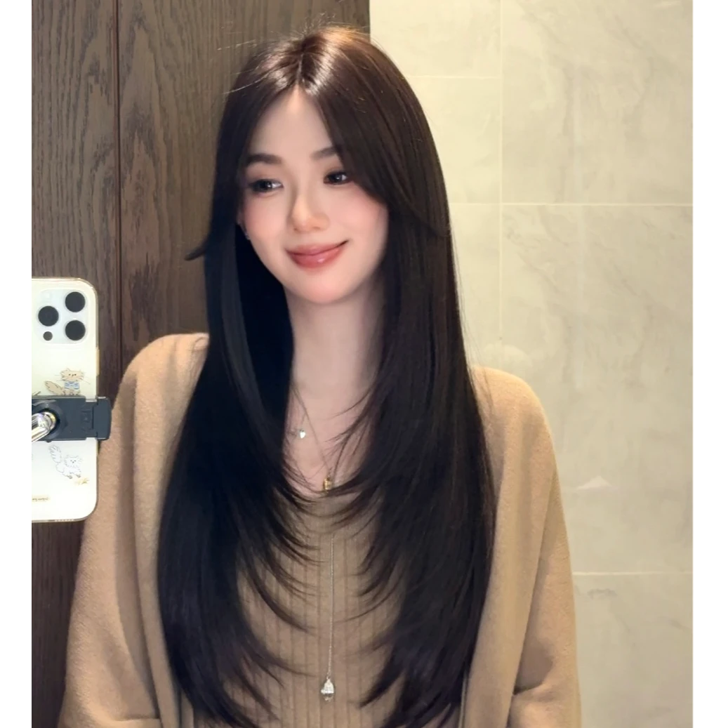 【王志玲专属-天菜女友3.0】新工艺前额不翘边免发网假发真人发混