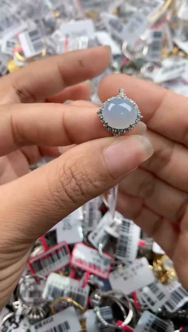 银S925镶嵌戒指翡翠777     6