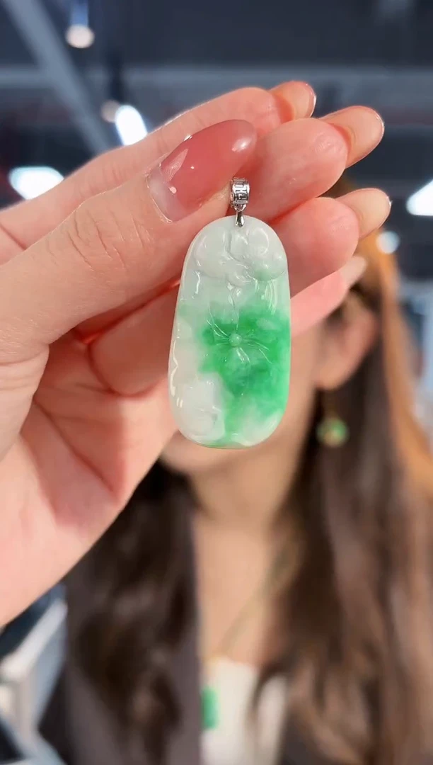 【闪购商品】翡翠颈饰18K金镶嵌缅料A货/支持复检/一件