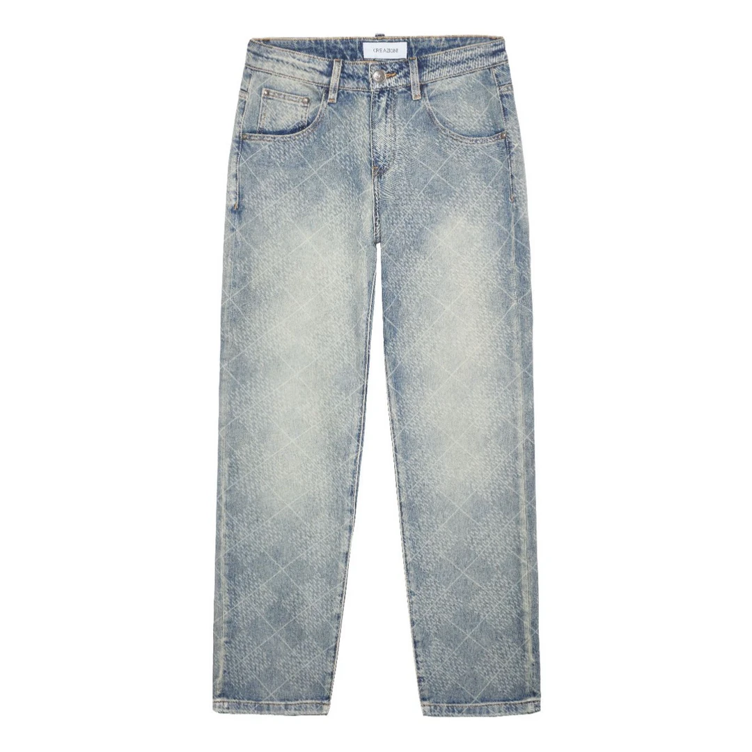 CREAZIONI克莱切尼青蛙休闲百搭潮流直筒百搭时尚牛仔裤男式男生