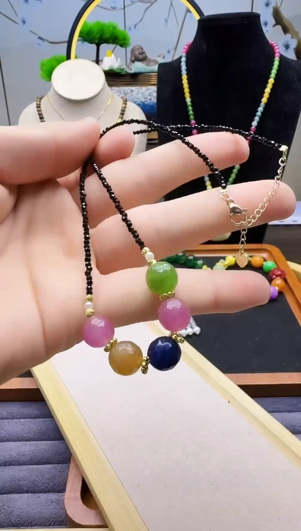 14K金镶嵌颈饰碧玺X82