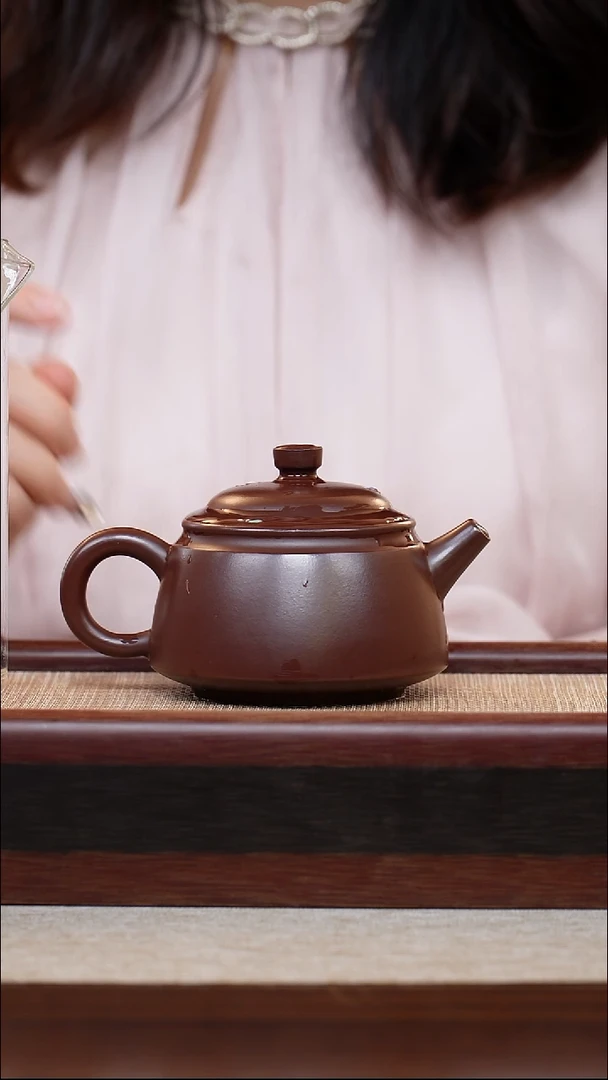 紫泥金钟200cc宜兴手工紫砂壶