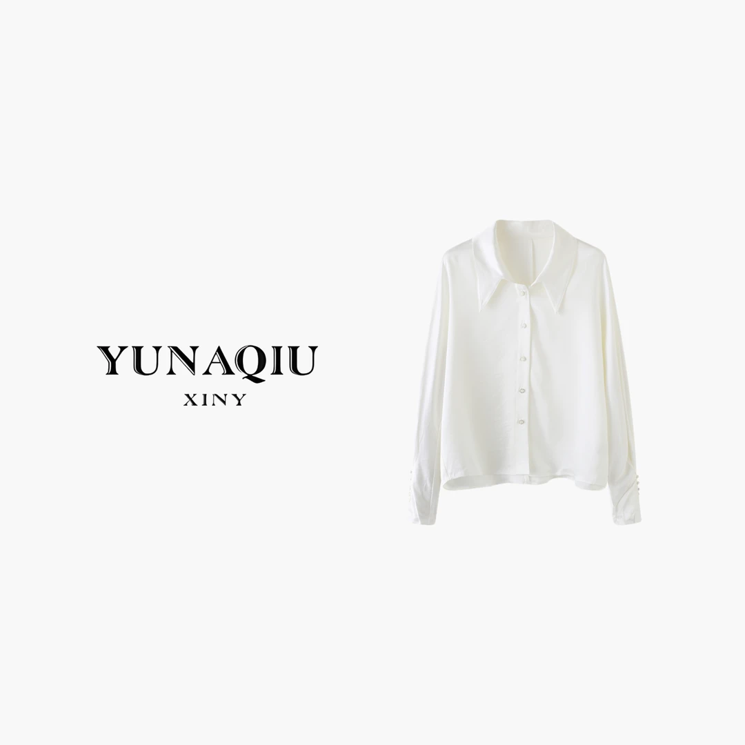 YUNAQIU-长袖时尚休闲百搭春季翻领衬衣-9161