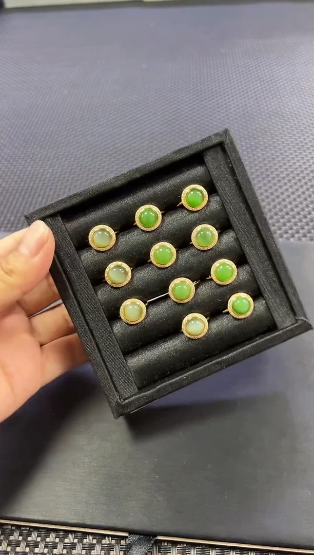 银S925镶嵌戒指和田玉 （多样性发一件）