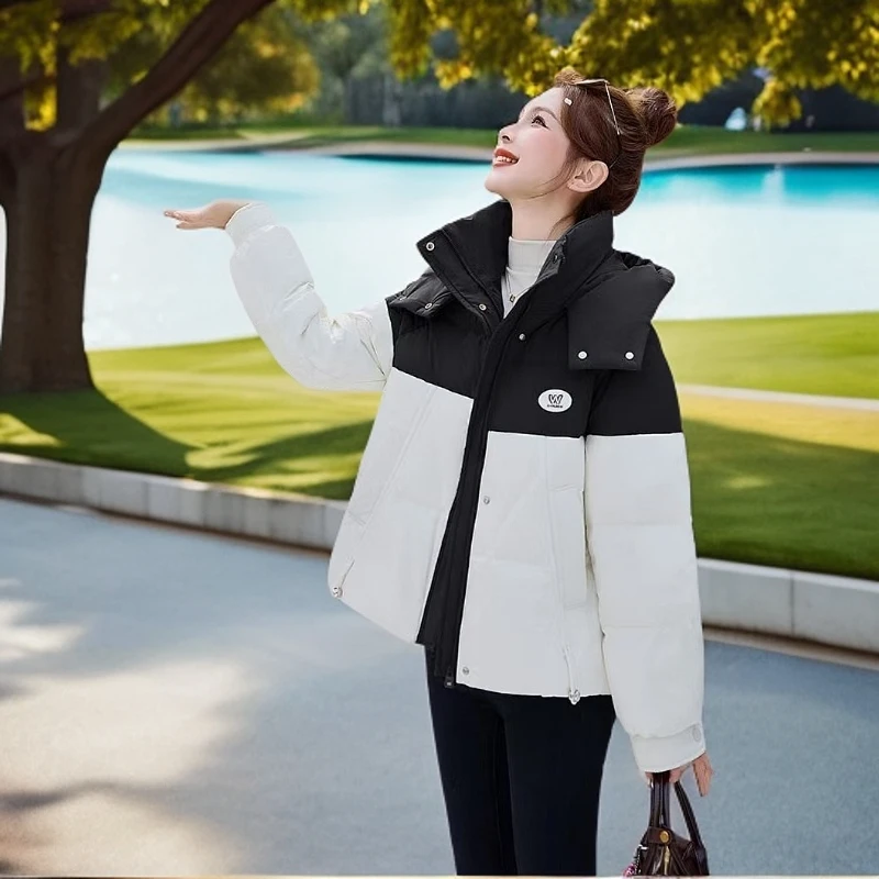 【素境】2A16#拼色棉服2024年冬季新款宽松外套（衣长60）